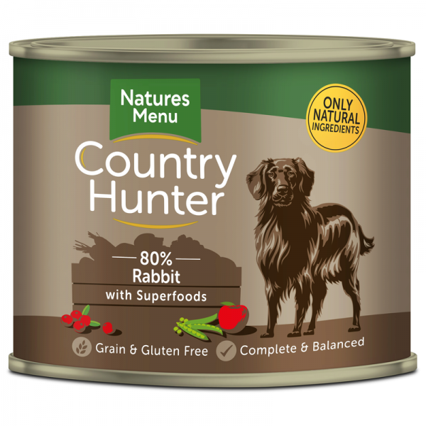 Natures Menu Dog Country Hunter Superfood Rabbit with Superfoods 6 x 600g