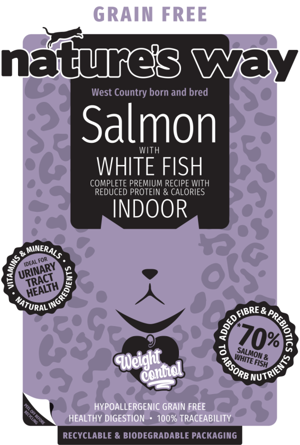 Nature's Way Grain Free Salmon with White Fish Complete Dry Food for Indoor Adult Cats